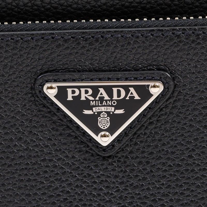 Túi Prada Triangle Logo Lychee Cowhide 'Black' 2VH094 - Ảnh 5