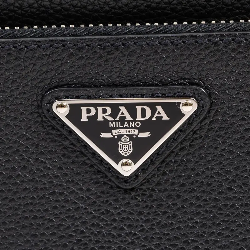 Túi Prada Triangle Logo Lychee Cowhide 'Black' 2VH094 - Ảnh 5