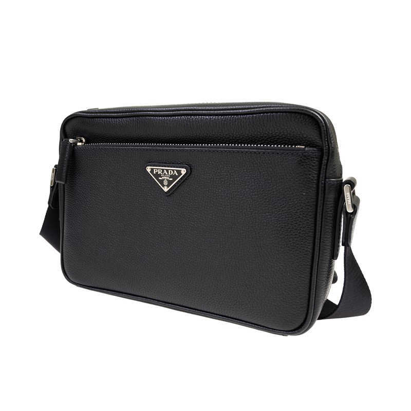 Túi Prada Triangle Logo Lychee Cowhide 'Black' 2VH094 - Ảnh 4
