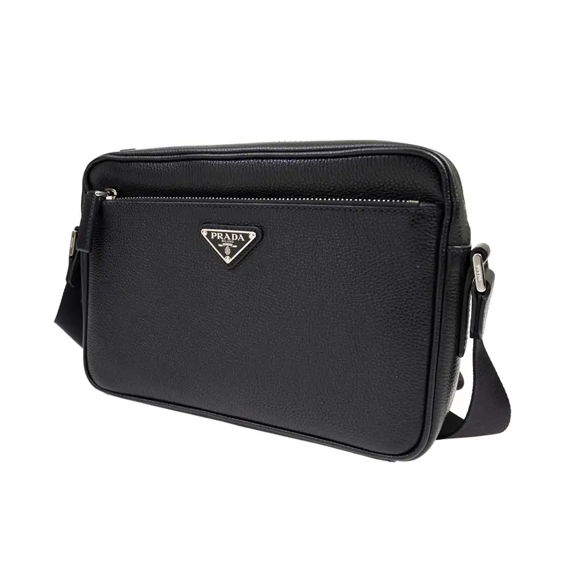 Túi Prada Triangle Logo Lychee Cowhide 'Black' 2VH094 - Ảnh 4