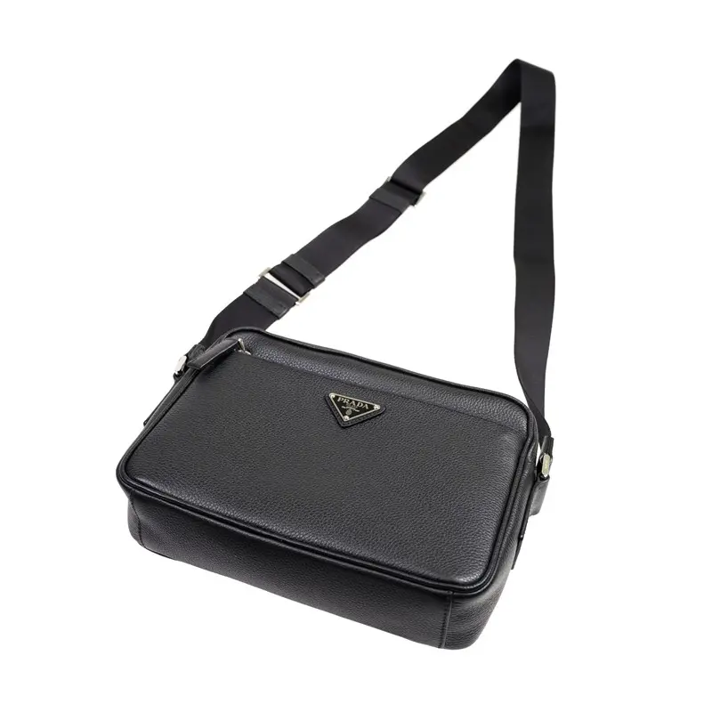 Túi Prada Triangle Logo Lychee Cowhide 'Black' 2VH094 - Ảnh 2