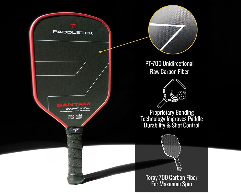 Vợt Pickleball Paddletek Bantam GTO-C 14.3 14.3mm ‘Red’ - Ảnh 3