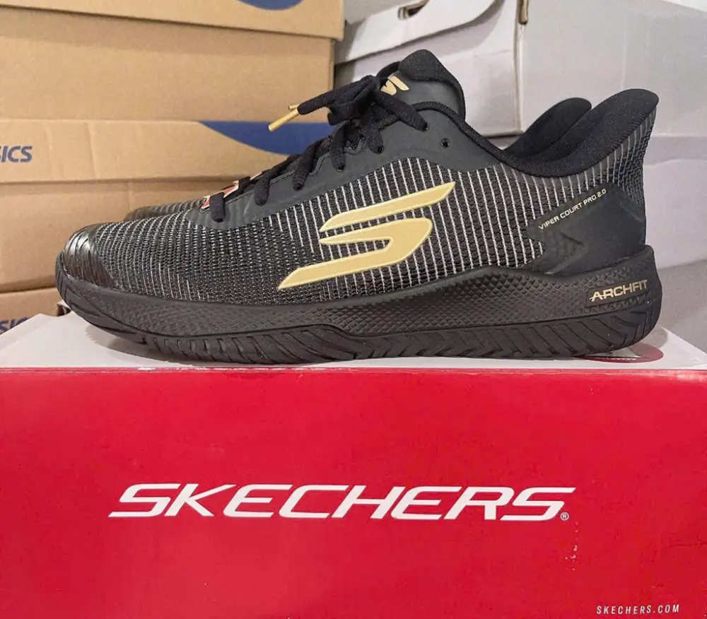 Giày Skechers Viper Court Pro 2.0 ‘Black Gold’ 246109C-BKGD - Ảnh 3