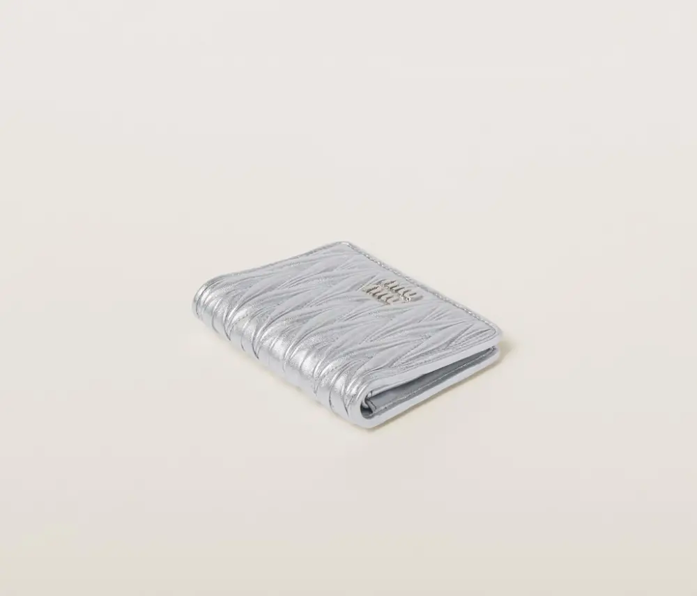 Ví Miu Miu Matelassé Nappa Leather 'Silver' 5MV204-AFPP-F0118 - Ảnh 3