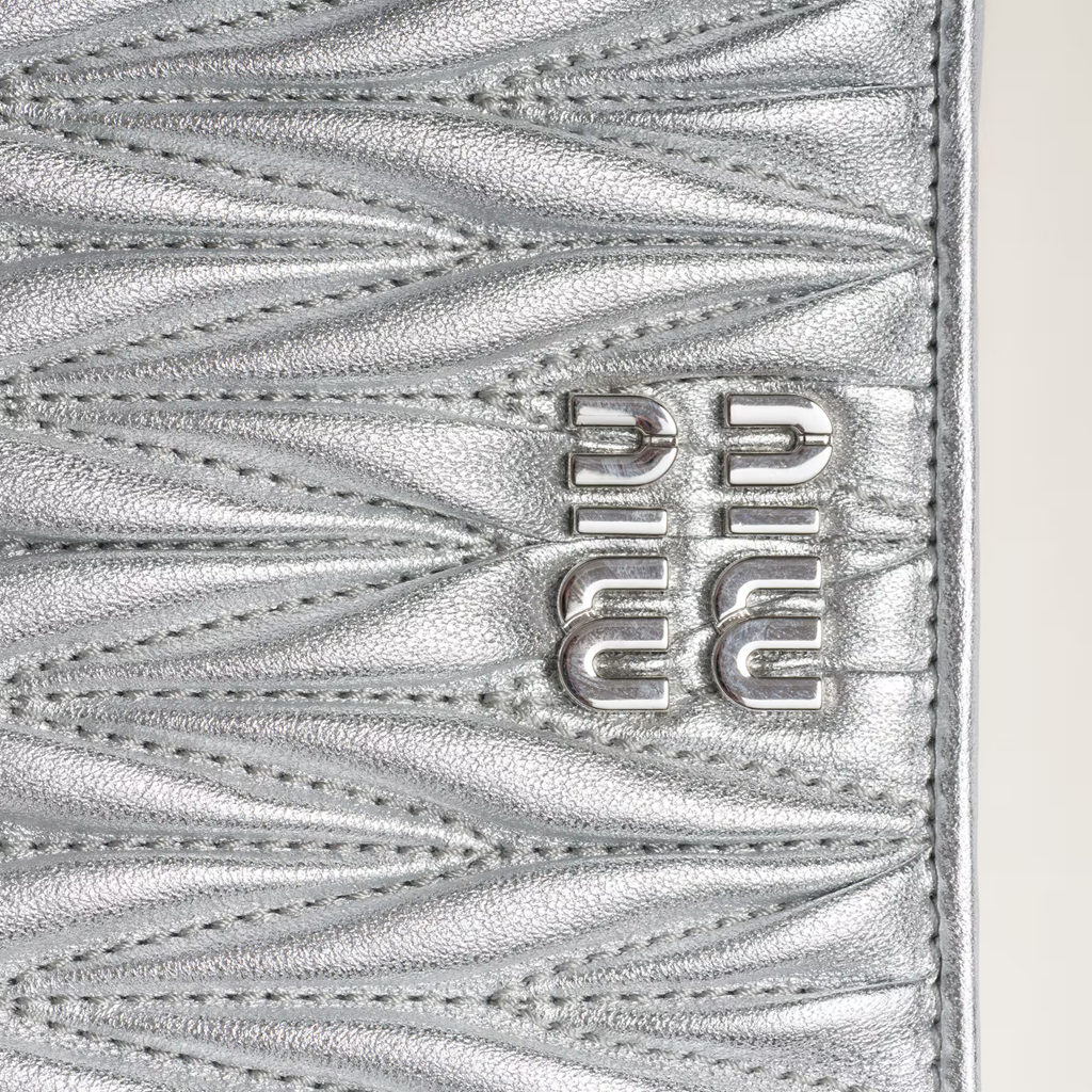 Alternative view of Ví Miu Miu Matelassé Nappa Leather 'Silver' 5MV204-AFPP-F0118