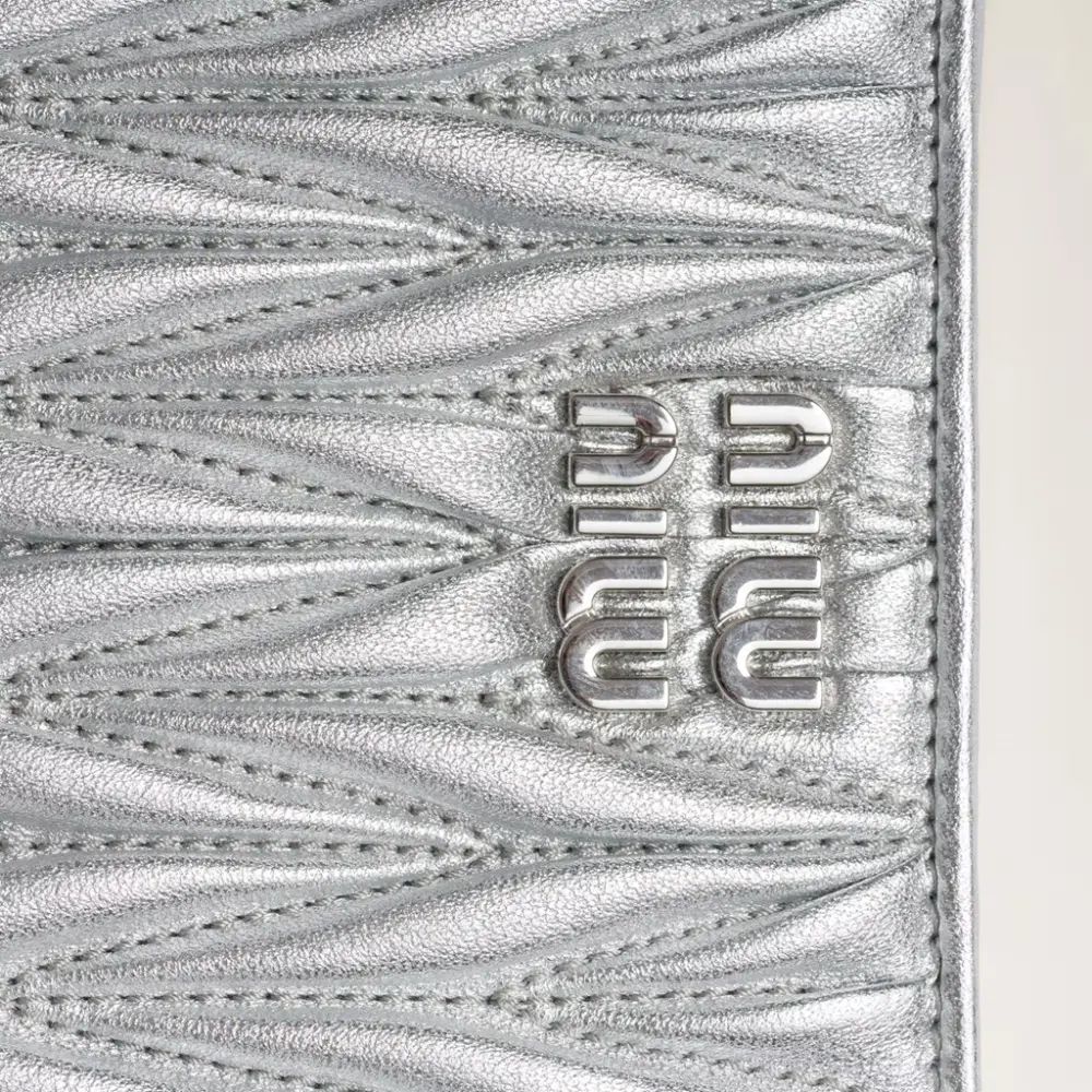 Alternative view of Ví Miu Miu Matelassé Nappa Leather 'Silver' 5MV204-AFPP-F0118