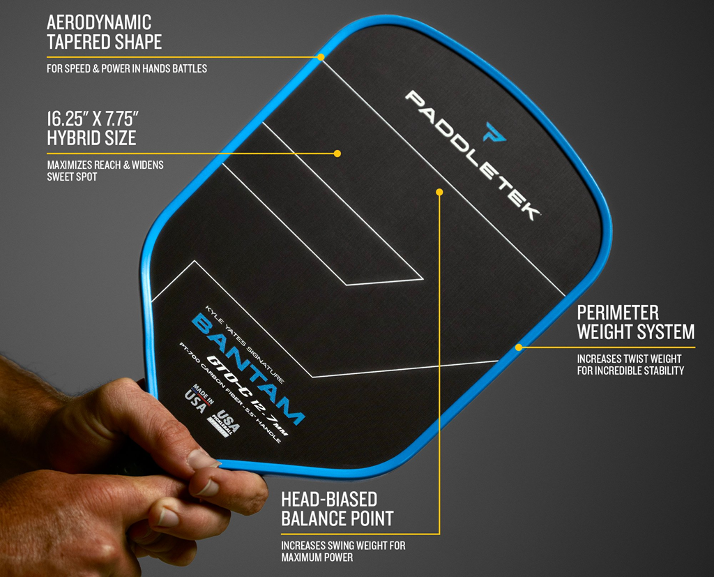 Vợt Pickleball Paddletek Bantam GTO-C 14.3 14.3mm ‘Blue’ - Ảnh 3