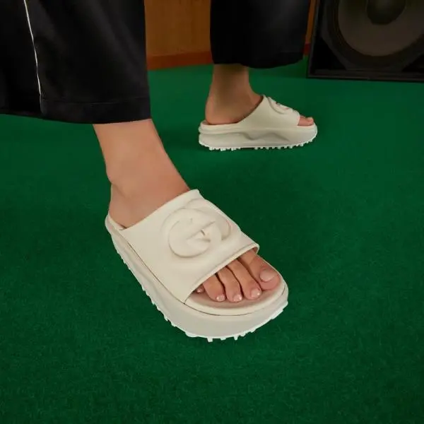 Alternative view of Dép Gucci Lide Sandal With Interlocking G 'White' 692845-JF000-9110