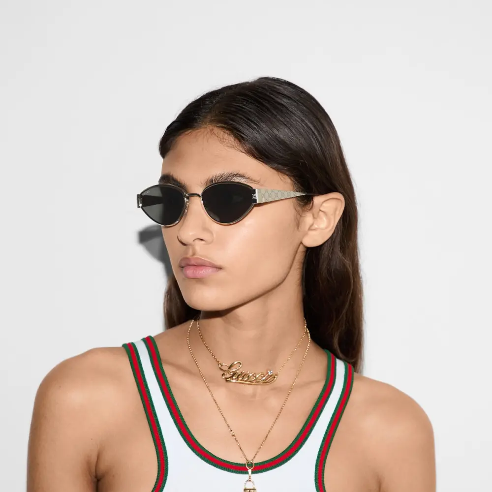 Kính Gucci Geometrical Frame Sunglasses 'Gold' 819559-I3330-8012 - Ảnh 3