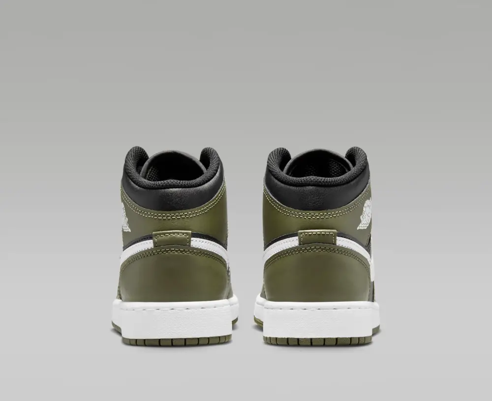Giày Nike Air Jordan 1 Mid ‘Black White Olive’ DQ8423-092 - Ảnh 3