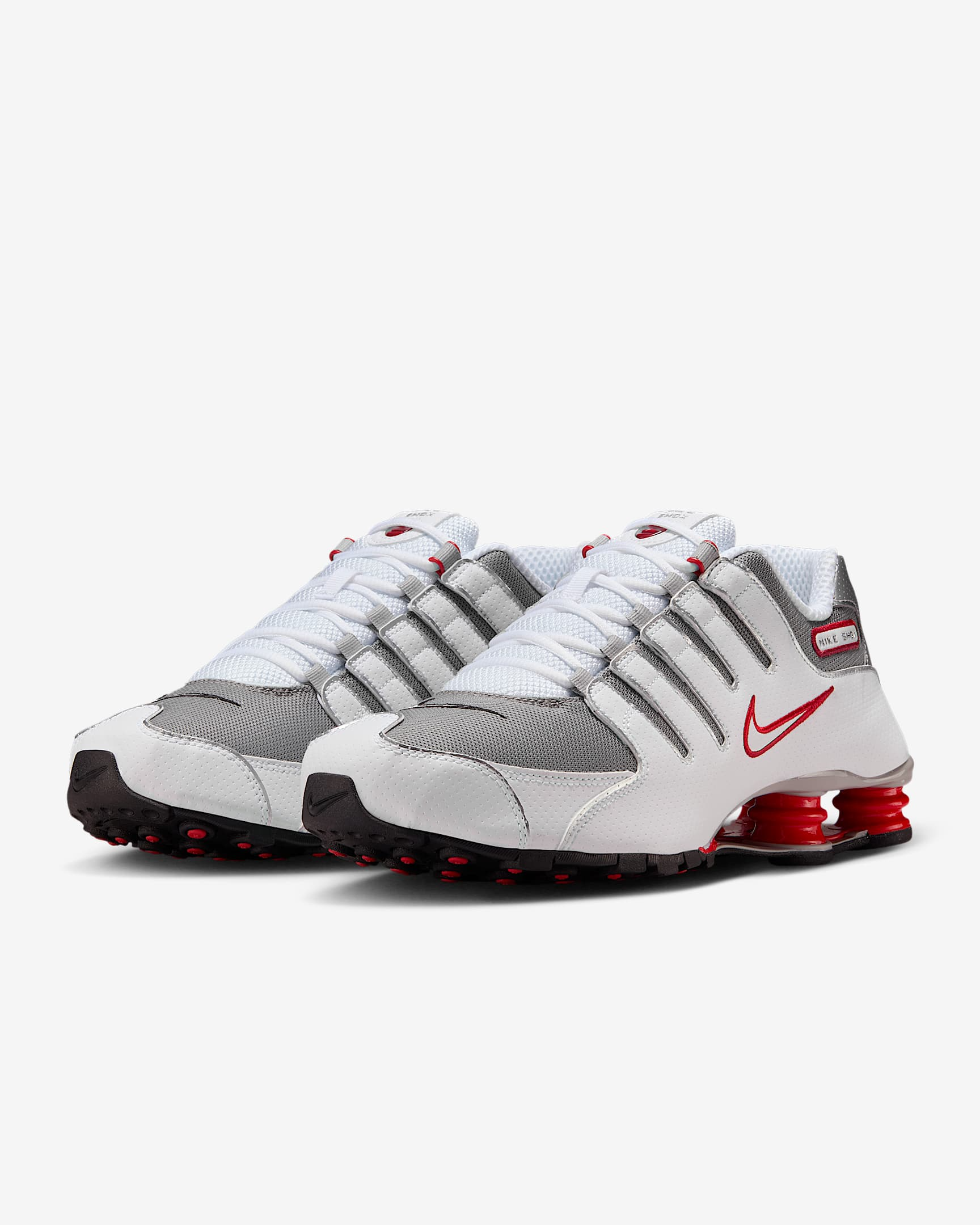 Alternative view of Giày Nike Shox NZ 'White Red Metallic Silver' 378341-104