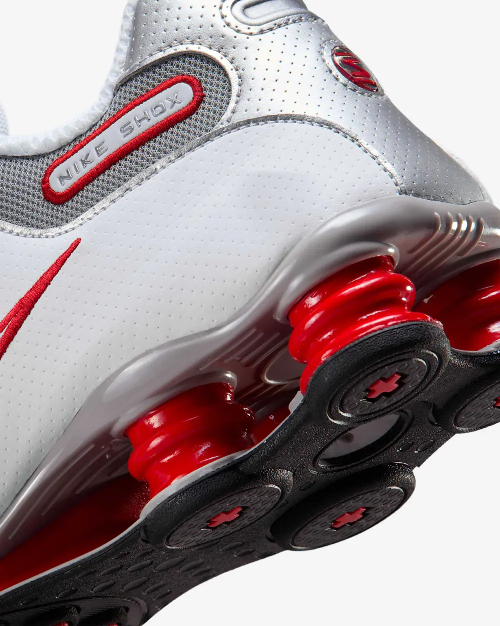 Giày Nike Shox NZ 'White Red Metallic Silver' 378341-104 - Ảnh 6