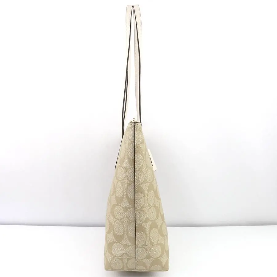 Túi Coach Zip Top Tote In Signature Canvas ‘Beige’ F4455-IMDQC - Ảnh 4
