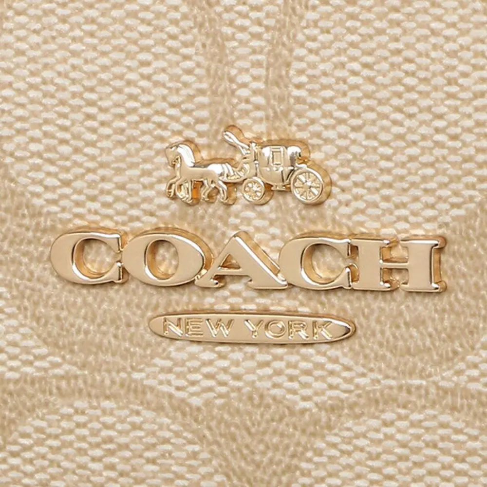 Túi Coach Zip Top Tote In Signature Canvas ‘Beige’ F4455-IMDQC - Ảnh 3