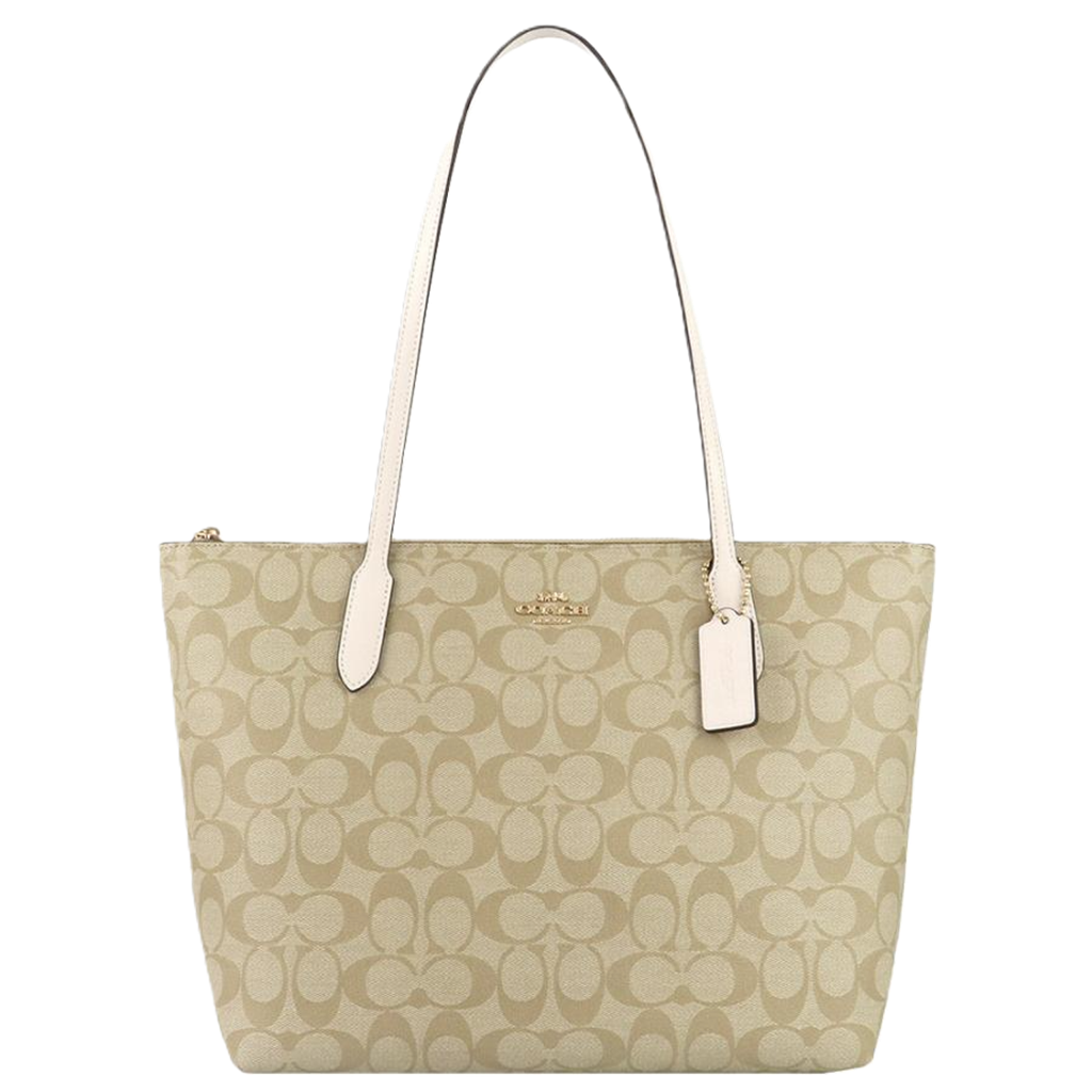 Túi Coach Zip Top Tote In Signature Canvas ‘Beige’ F4455-IMDQC