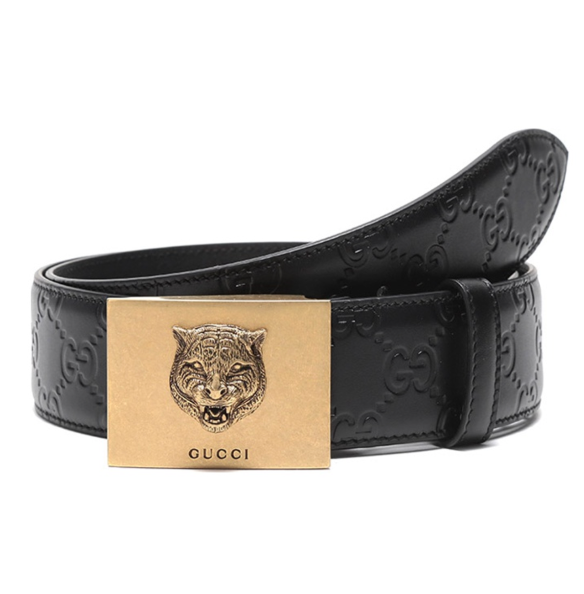 Alternative view of Thắt Lưng Gucci GG Signature Tiger Head Belt 'Black' 429021-CWC1T-1000