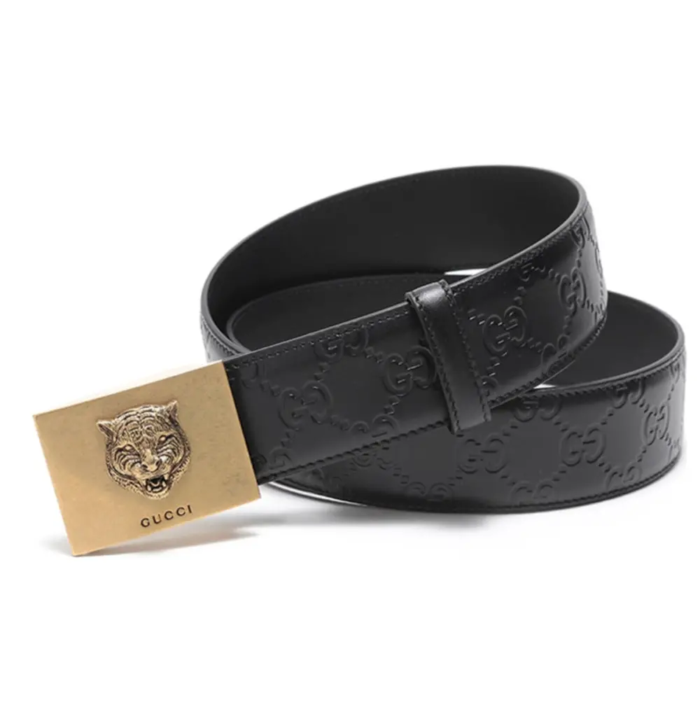 Thắt Lưng Gucci GG Signature Tiger Head Belt 'Black' 429021-CWC1T-1000 - Ảnh 5