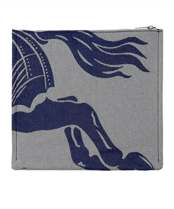 Ví Burberry Knight Logo Canvas Pouch 'Grey' 80838681 - Ảnh 4