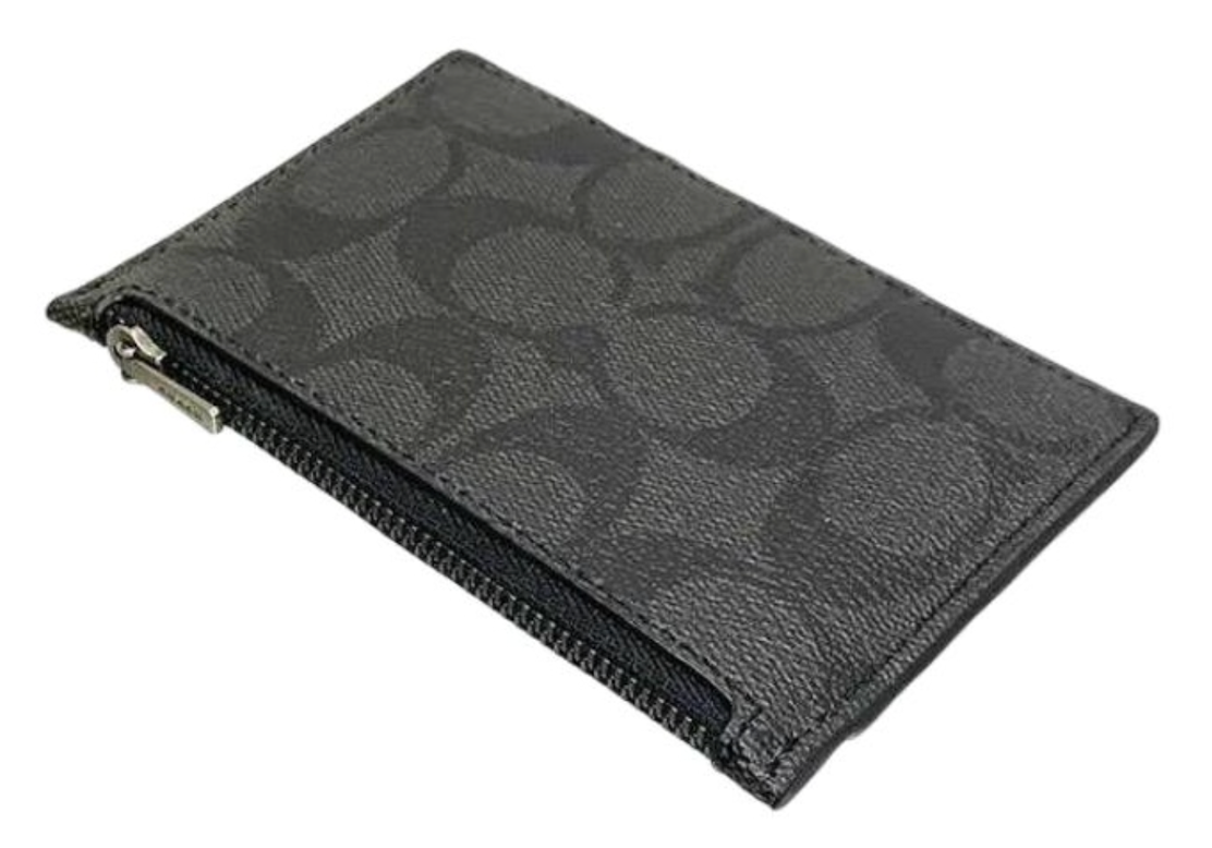 Alternative view of Ví Coach Card Case 13 'Black' C4281-QBA45