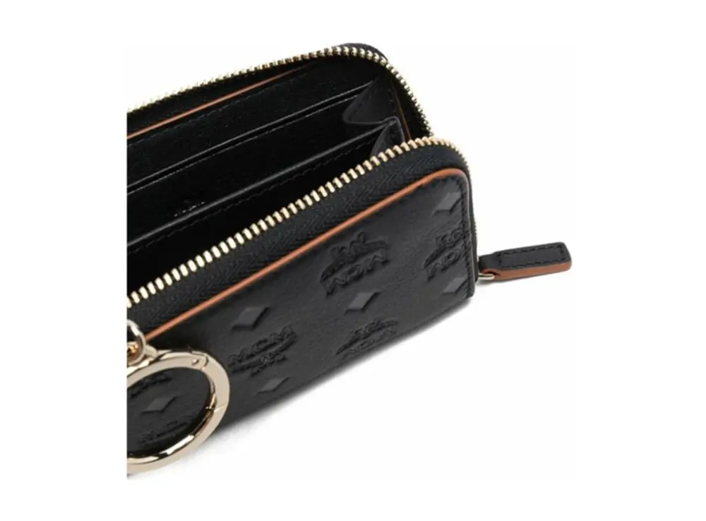 Ví MCM Embossed Zip Card Wallet 'Black' - Ảnh 3