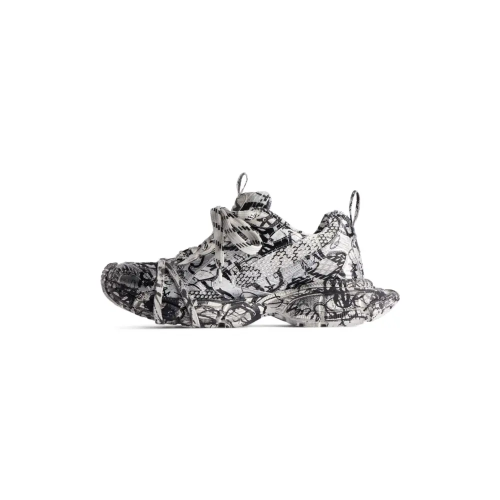 Giày Balenciaga 3xl Extreme Graffiti Trainers 'Black' 734731W2RG39010 - Ảnh 6