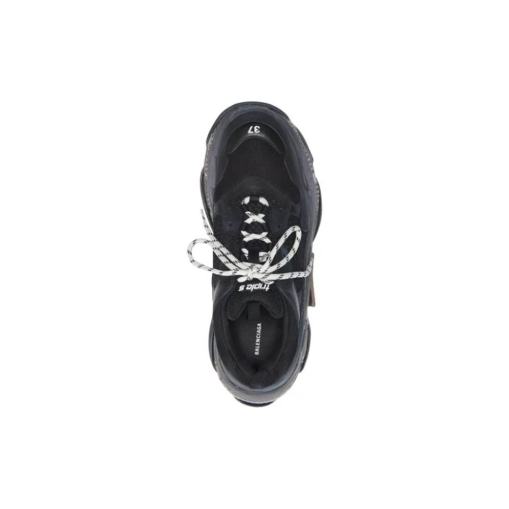 Giày Balenciaga Triple S Trainers Clear Sole 'Black' 544351W2FB11000 - Ảnh 4