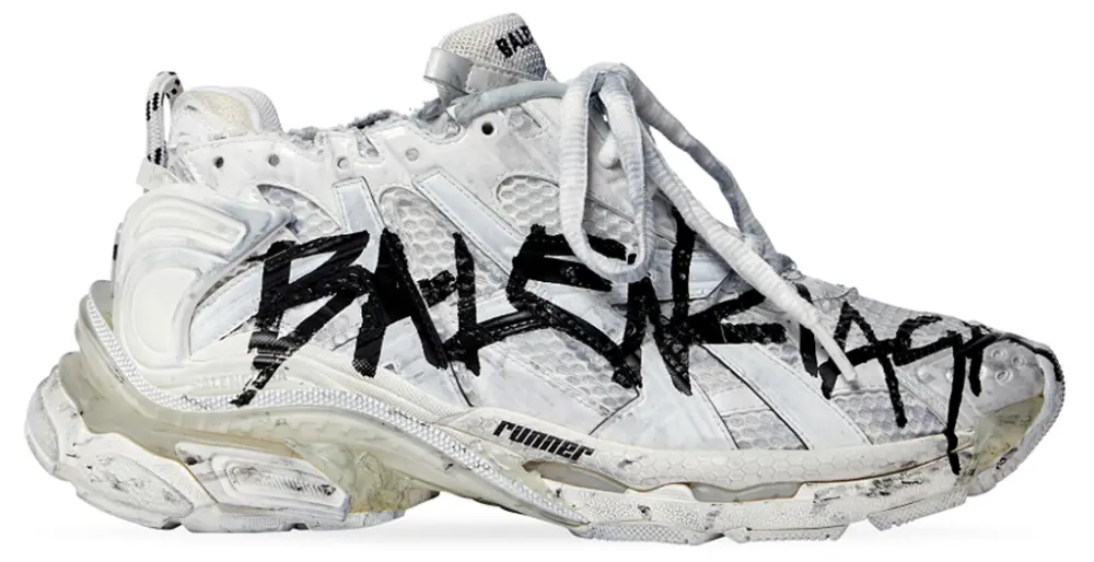 Giày Balenciaga x Adidas Runner Graffiti 'White' 677403-W3RBQ-9010