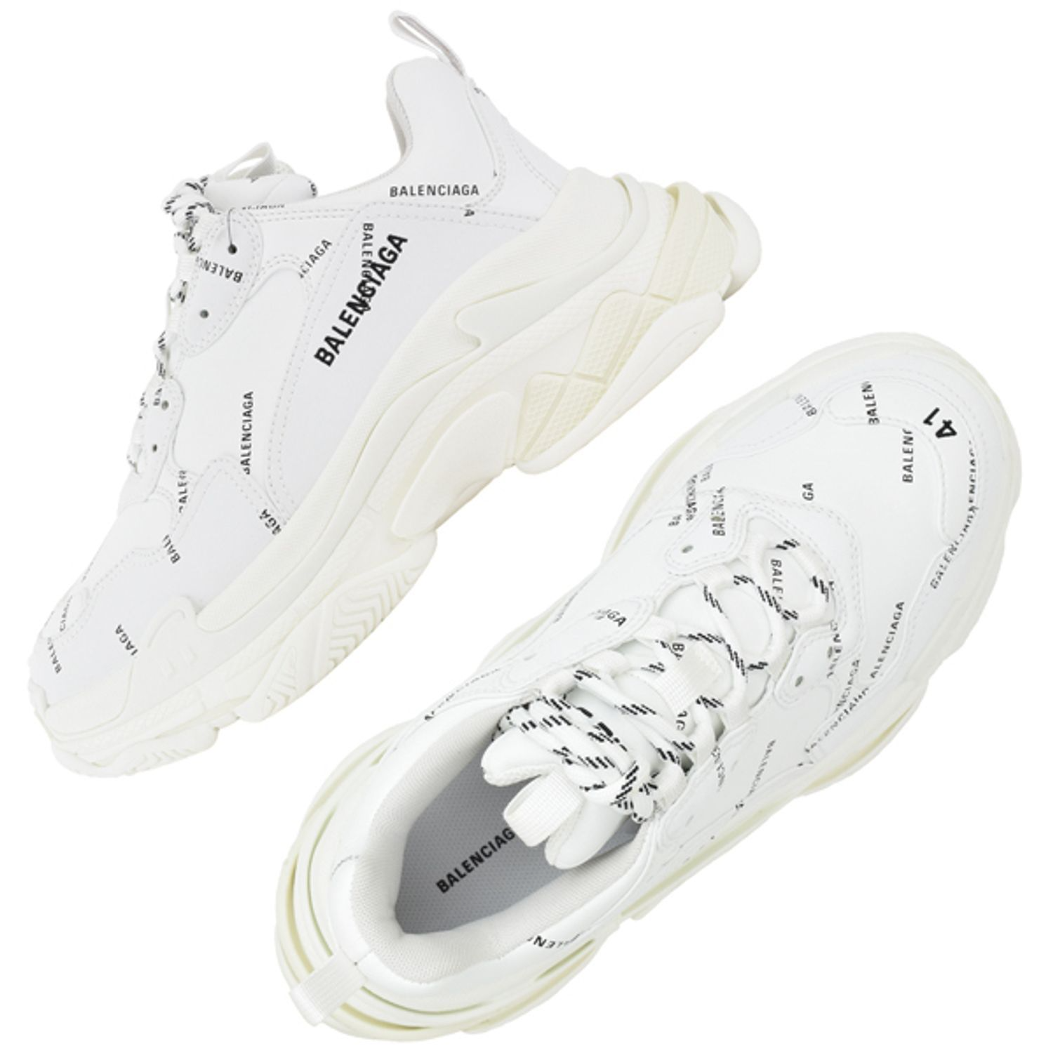 Alternative view of Giày Balenciaga Triple S Sneaker Allover Logo 'White' 536737-W2FA1-9010