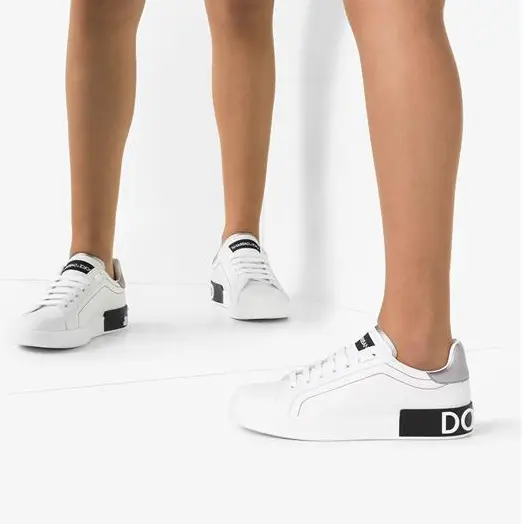 Alternative view of Giày Dolce & Gabbana Calfskin Nappa Portolino 'White Silver' CK1587-AH527-8B441