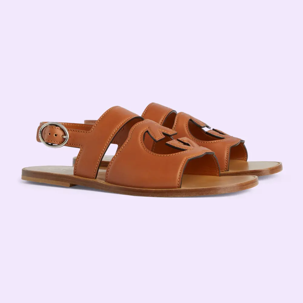 Dép Gucci Interlocking G Sandal 'Brown' 723627-US000-2176 - Ảnh 3