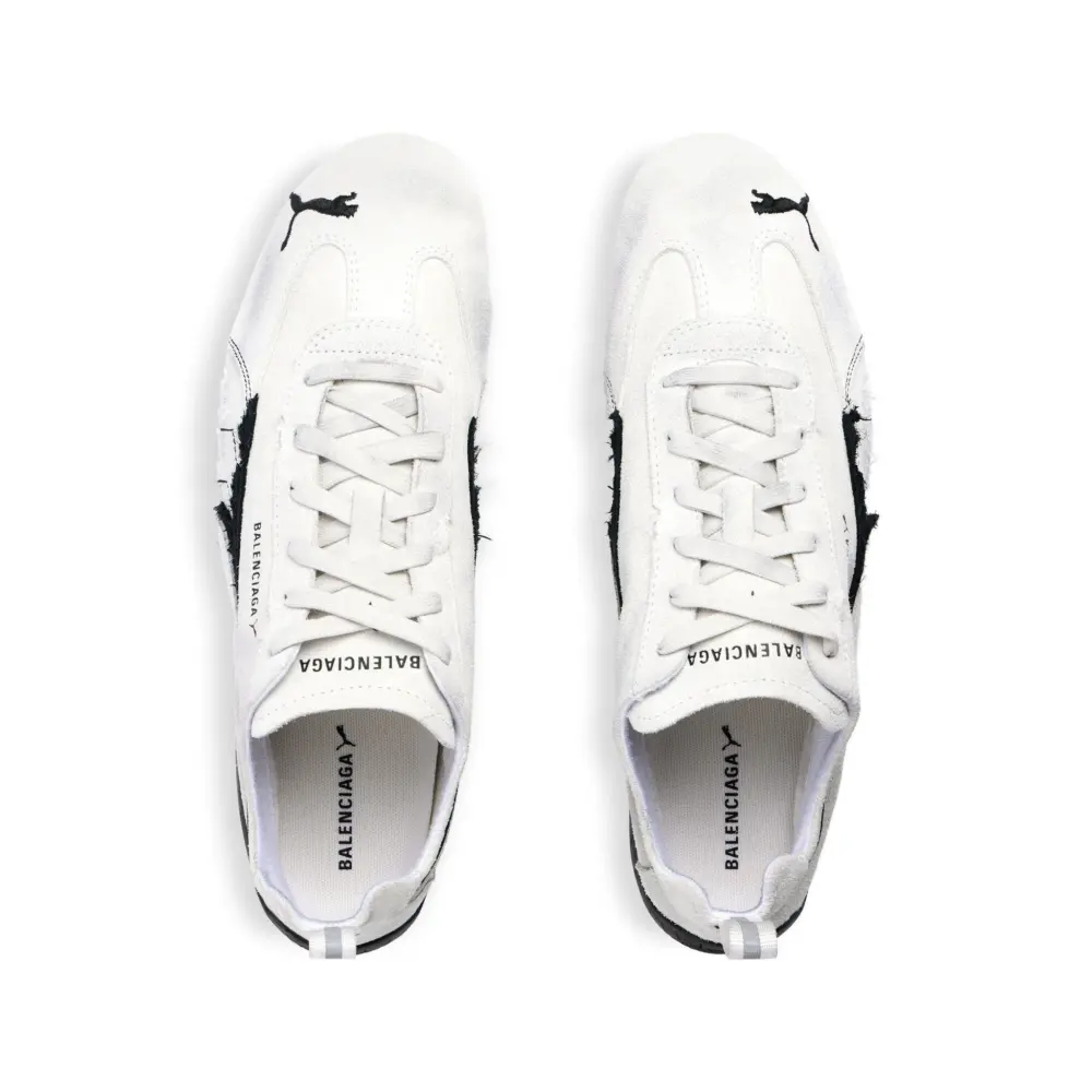 Giày Balenciaga Speedcat Suede 'White Black' 847146WSDSD9010 - Ảnh 8