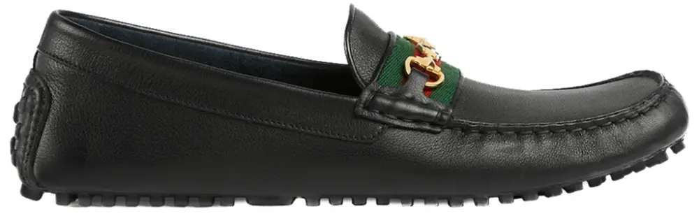 Giày Gucci Driver With Web Leather 'Black' 624698-1XH10-1066