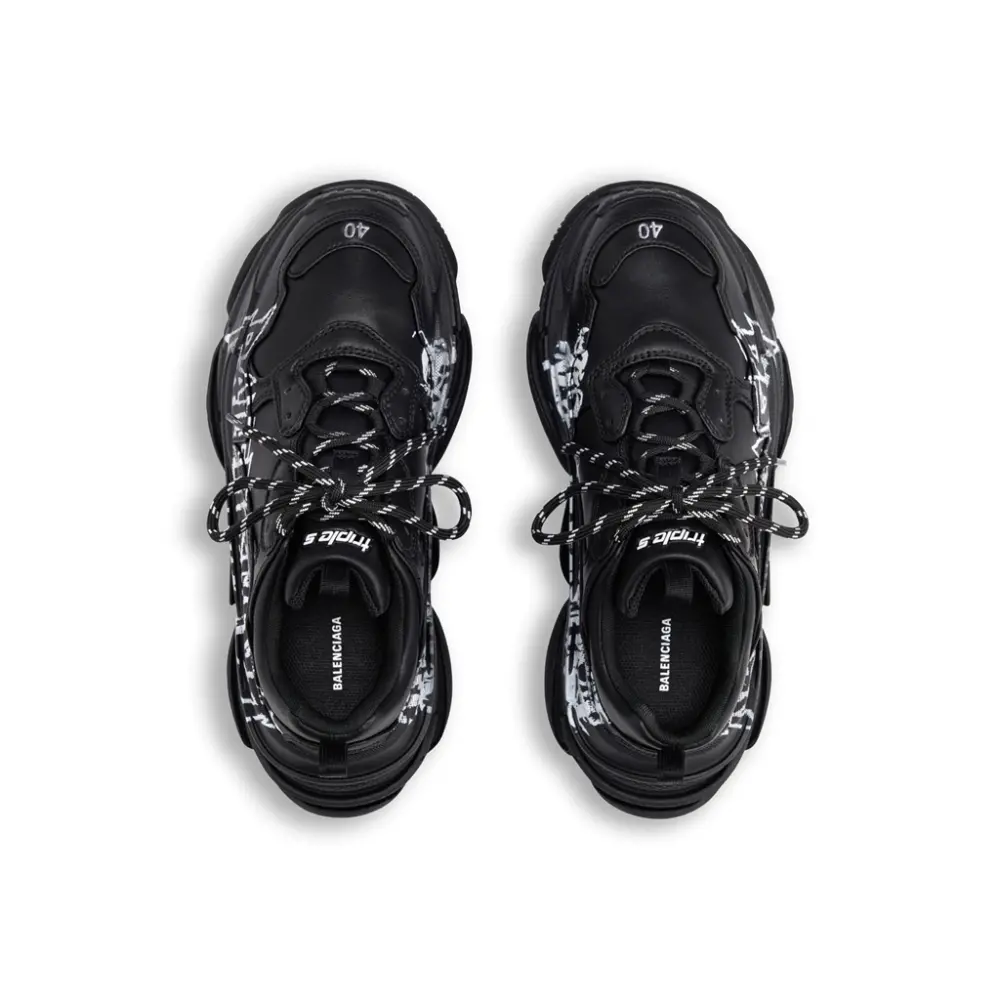 Giày Balenciaga Triple S Trainers Diy Metal 'Black' 524039W2FAY1090 - Ảnh 4