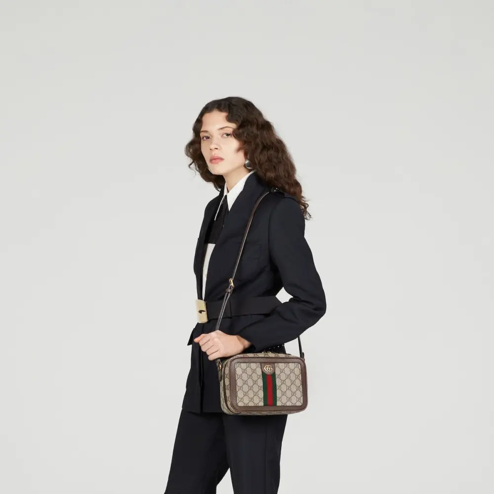 Túi Gucci Ophidia Small Shoulder Bag With Web 'Beige' 739392-96IWT-8745 - Ảnh 4
