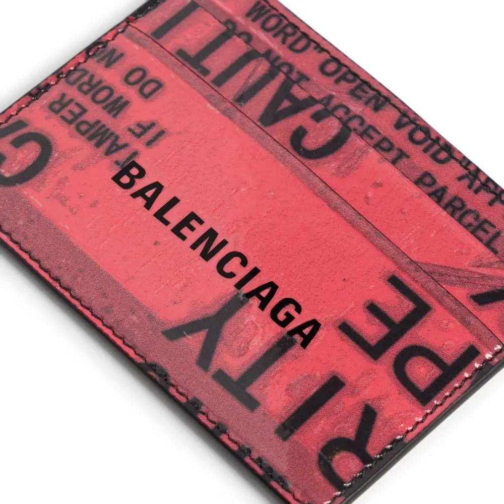 Ví Balenciaga Tape Type Card Holder 'Red' 8354702ABY81065 - Ảnh 4