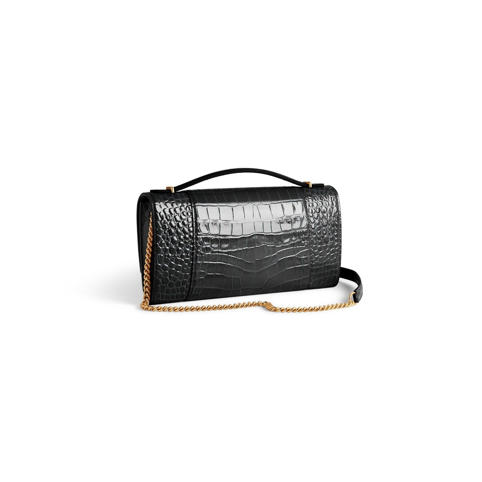 Ví Balenciaga Hourglass Pochette 'Black' 8345022ABLU1000 - Ảnh 3