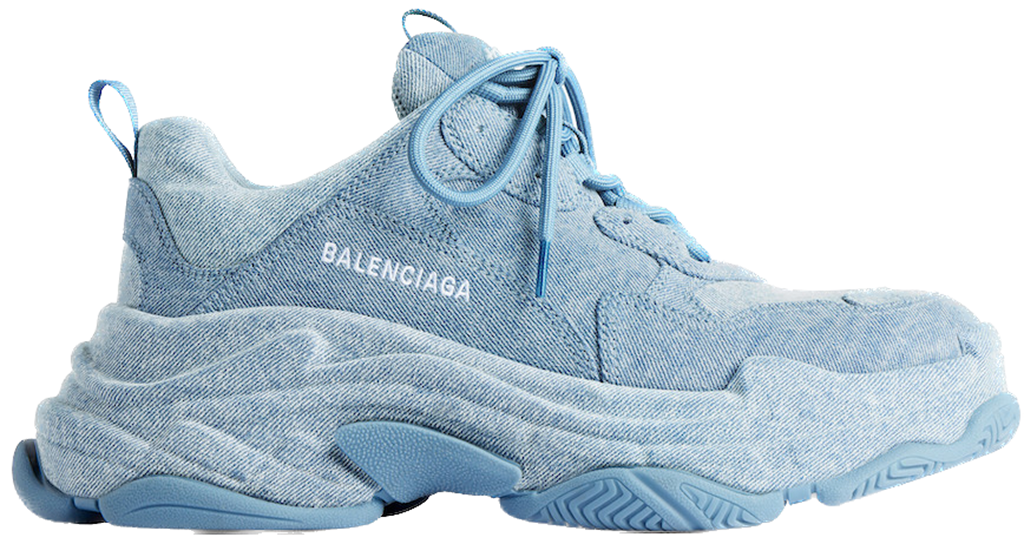Giày Balenciaga Triple S Trainers Denim 'Blue' 524039W2DEN4000