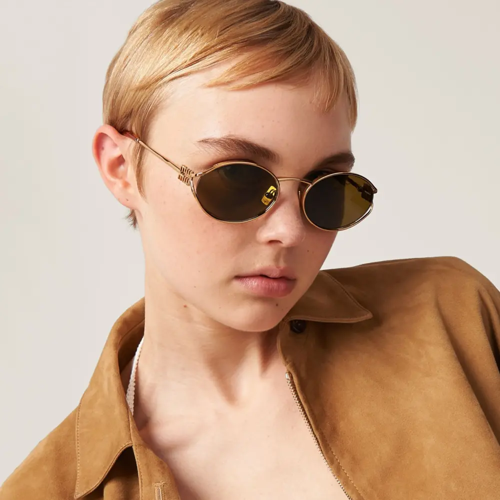 Kính Miu Miu Logo Sunglasses 'Loden' SMU52Y-E7OE-FE01T-C-054 - Ảnh 3