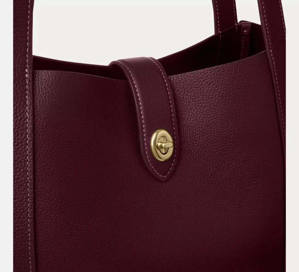 Túi Coach Hadley Turnlock Tote Bag 'Dark Wine' CAL17-IMORX - Ảnh 7