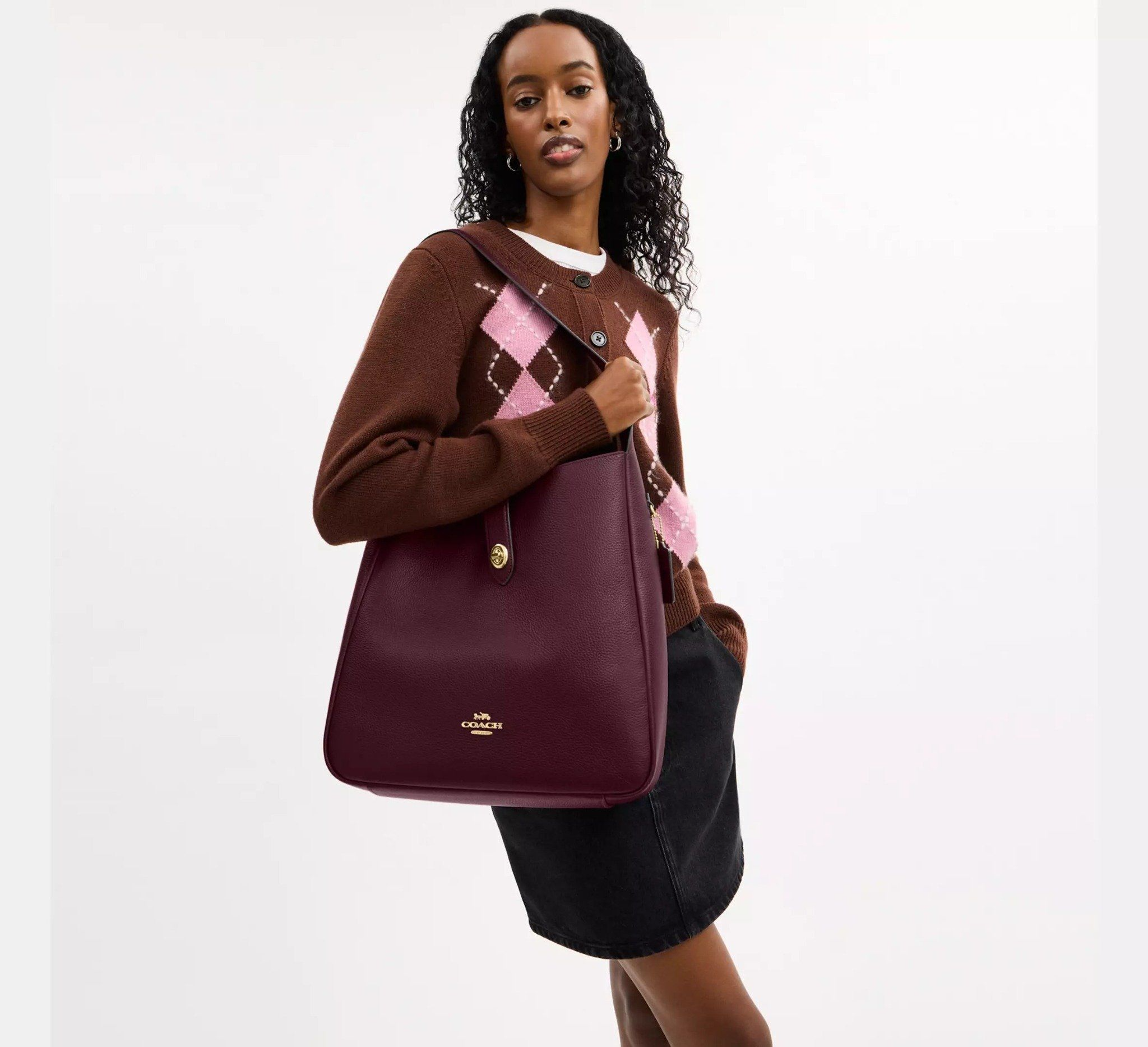 Alternative view of Túi Coach Hadley Large Shoulder Bag 'Dark Wine' CCD65-IMORX
