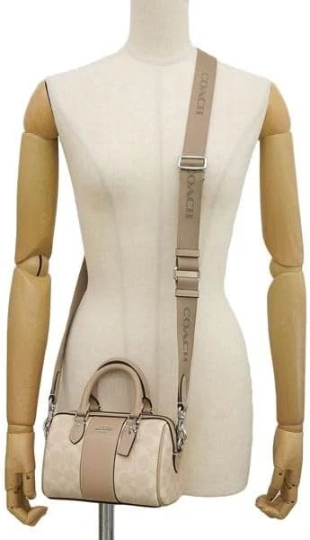 Túi Coach Mini Rowan Crossbody Signature Stripe 'Sand' CW331-SVPWH - Ảnh 6