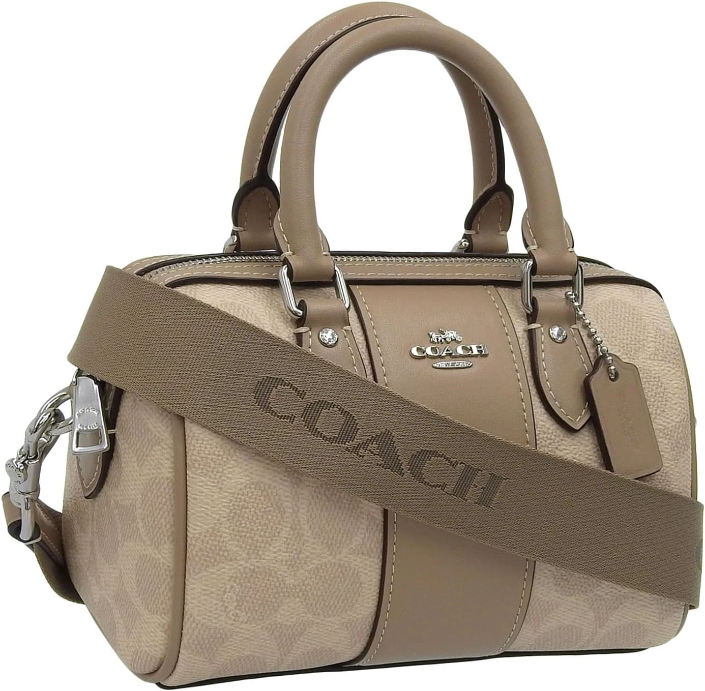 Túi Coach Mini Rowan Crossbody Signature Stripe 'Sand' CW331-SVPWH - Ảnh 2