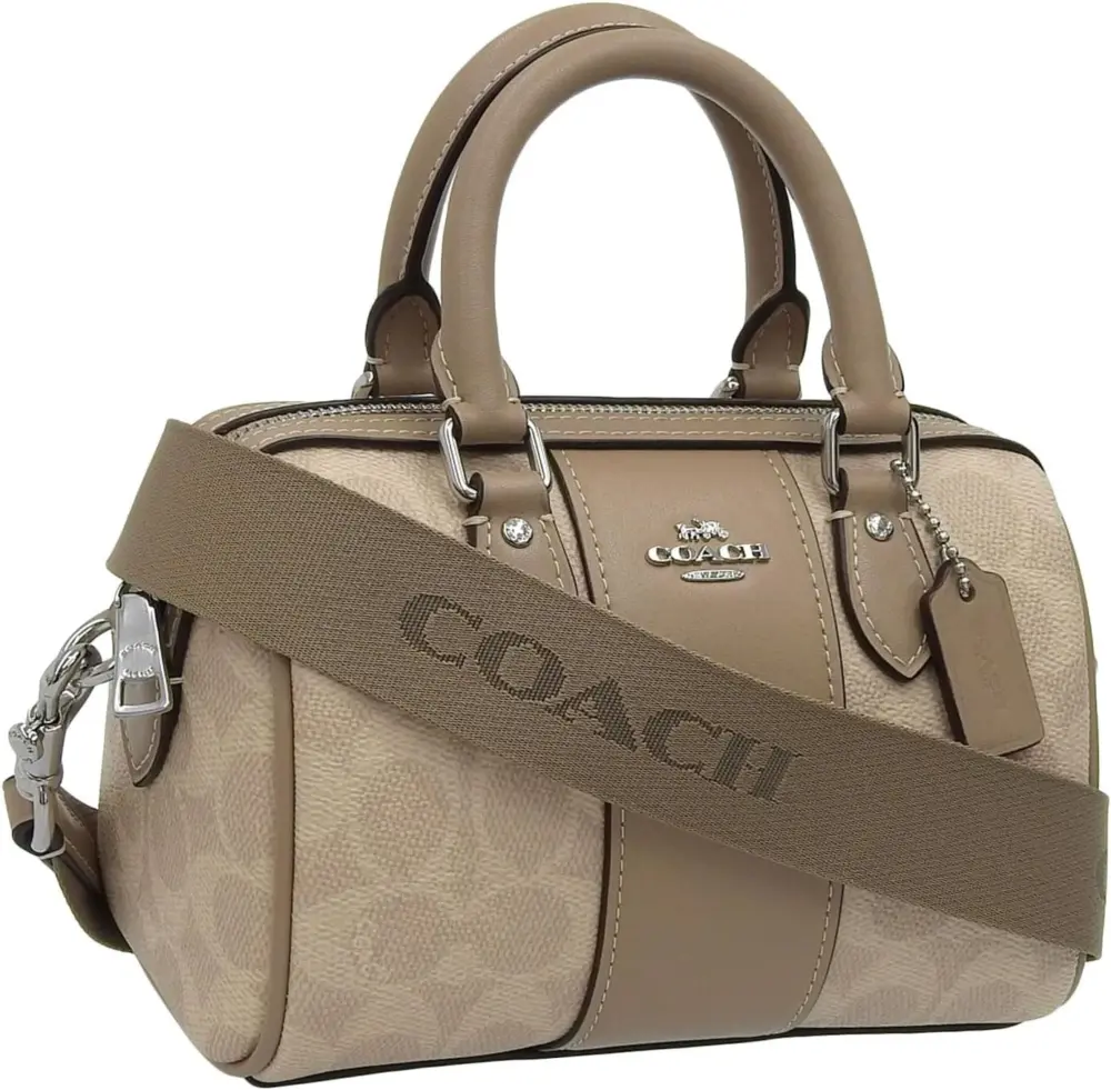 Alternative view of Túi Coach Mini Rowan Crossbody Signature Stripe 'Sand' CW331-SVPWH