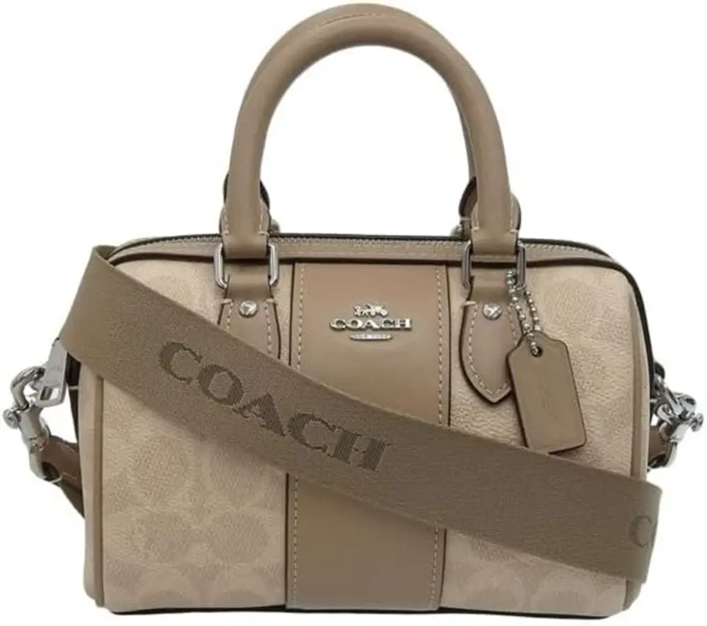 Túi Coach Mini Rowan Crossbody Signature Stripe 'Sand' CW331-SVPWH