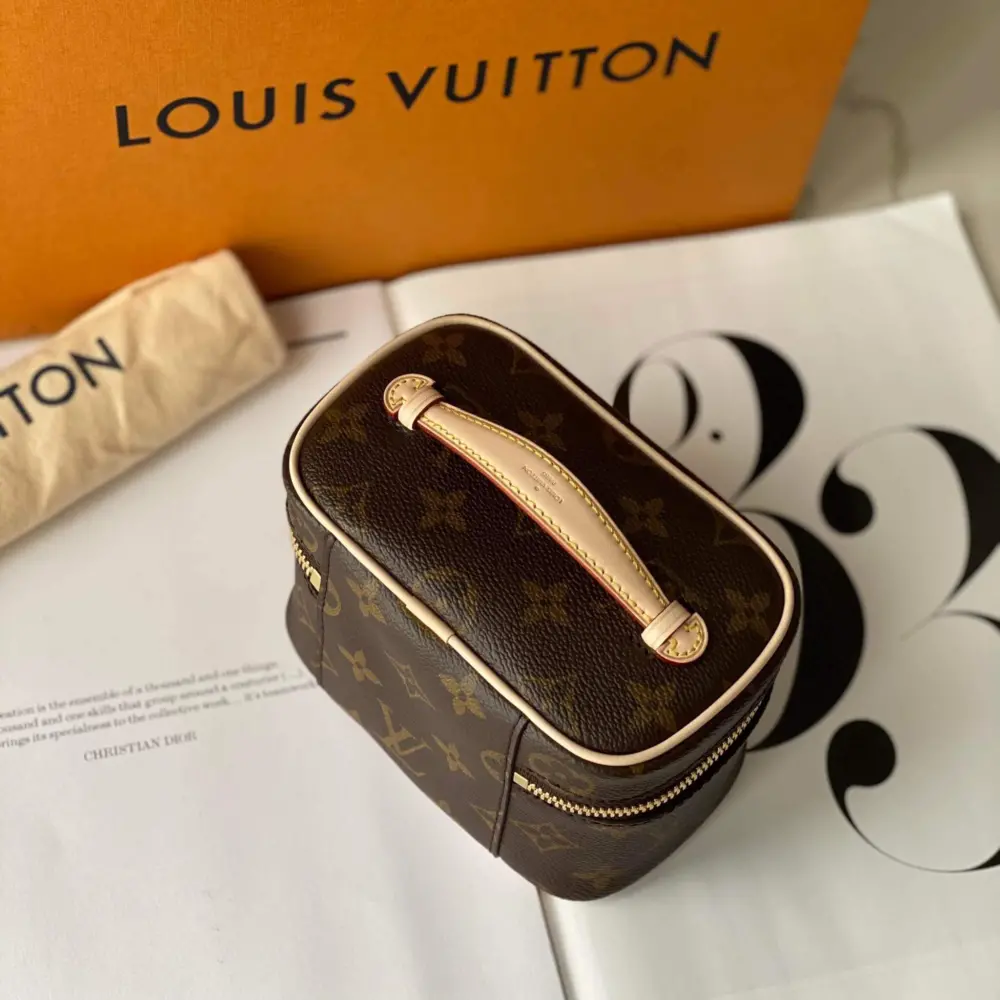 Túi Louis Vuitton Nice Nano Toiletry Pouch Travel Bag Monogram 'Brown' M44936 - Ảnh 5