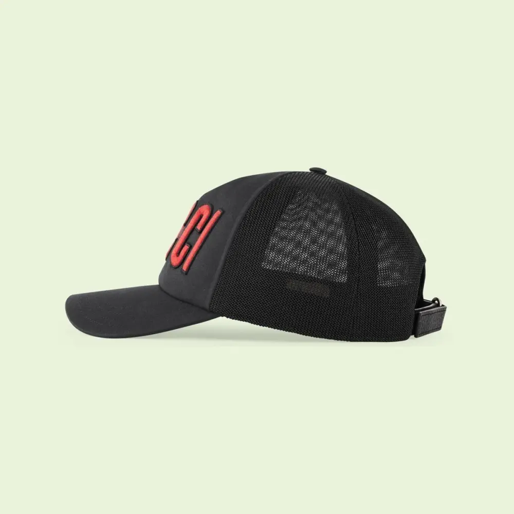 Mũ Gucci Baseball Hat With Gucci Patch 'Black' 701324-4HAOY-1060 - Ảnh 4