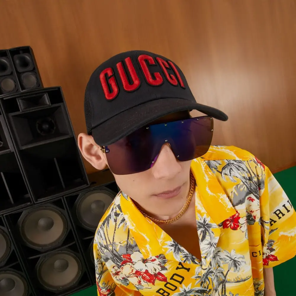 Alternative view of Mũ Gucci Baseball Hat With Gucci Patch 'Black' 701324-4HAOY-1060