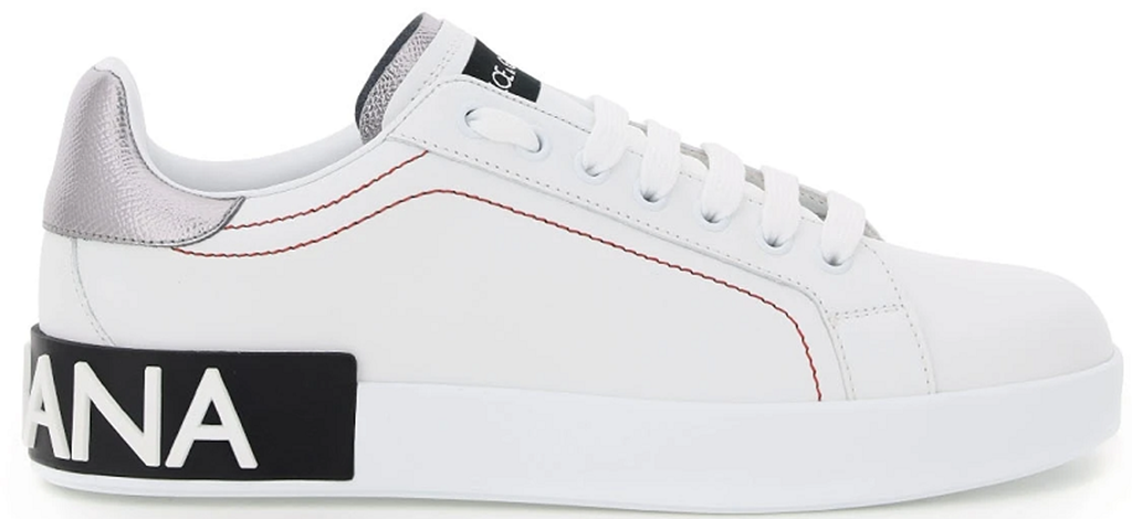 Giày Dolce & Gabbana Calfskin Nappa Portolino 'White Silver' CK1587-AH527-8B441