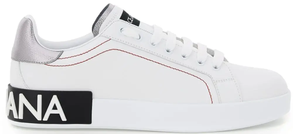 Giày Dolce & Gabbana Calfskin Nappa Portolino 'White Silver' CK1587-AH527-8B441