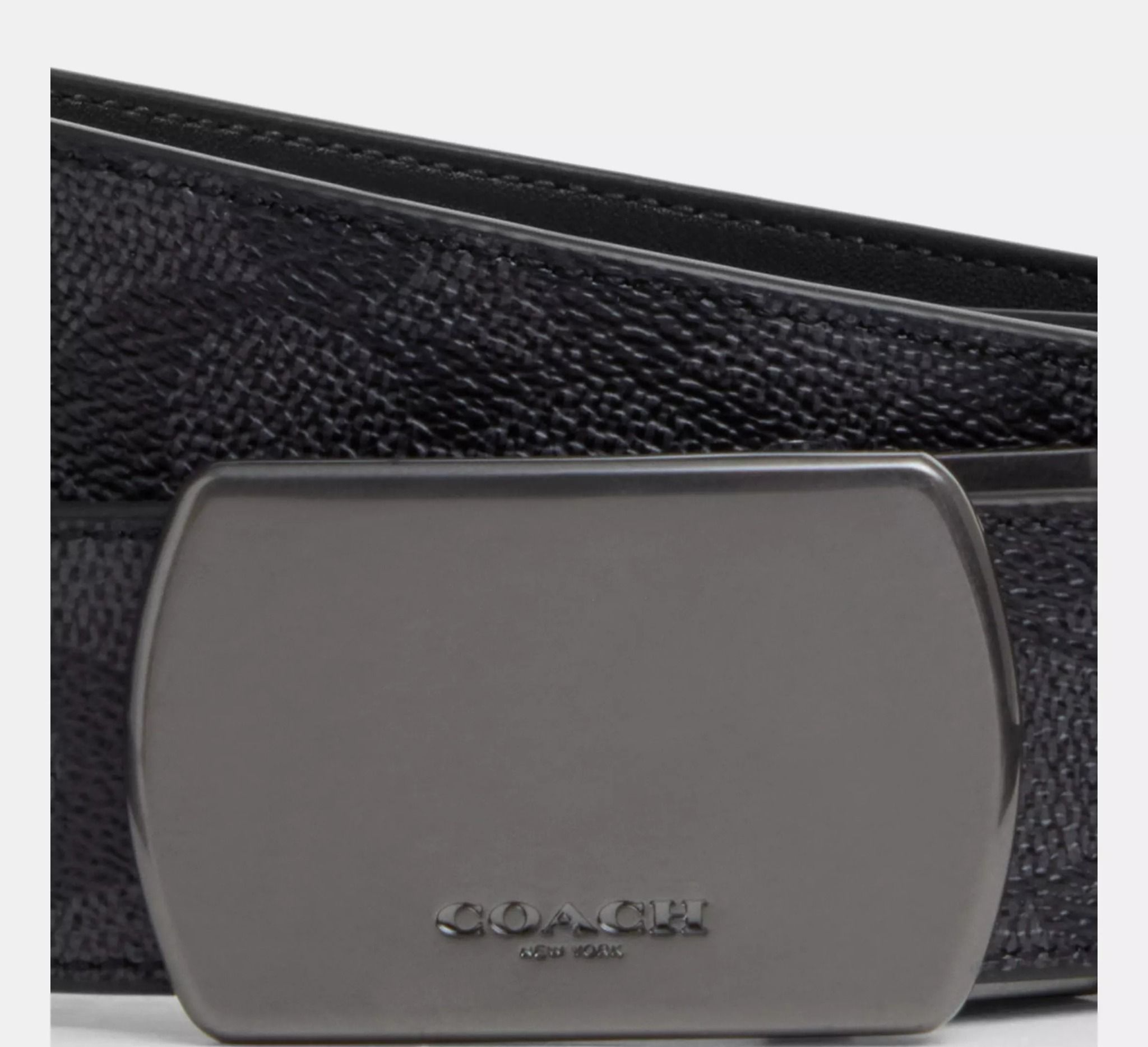 Thắt Lưng Coach Plaque Buckle Reversible Belt 'Black' CY941-QBMI5 - Ảnh 3